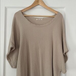 Black Crane waffle cotton oversized maxi dress